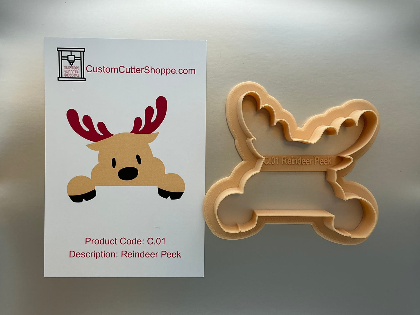 Reindeer Peek Cookie Cutter (C.01)