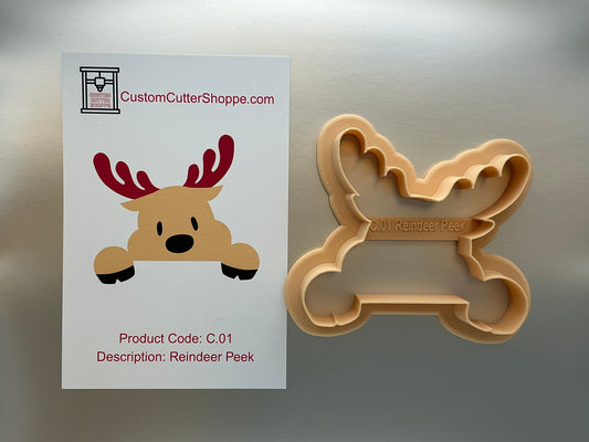 Reindeer Peek Cookie Cutter (C.01)