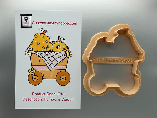 Pumpkins in a Wagon Cookie Cutter (F.13)