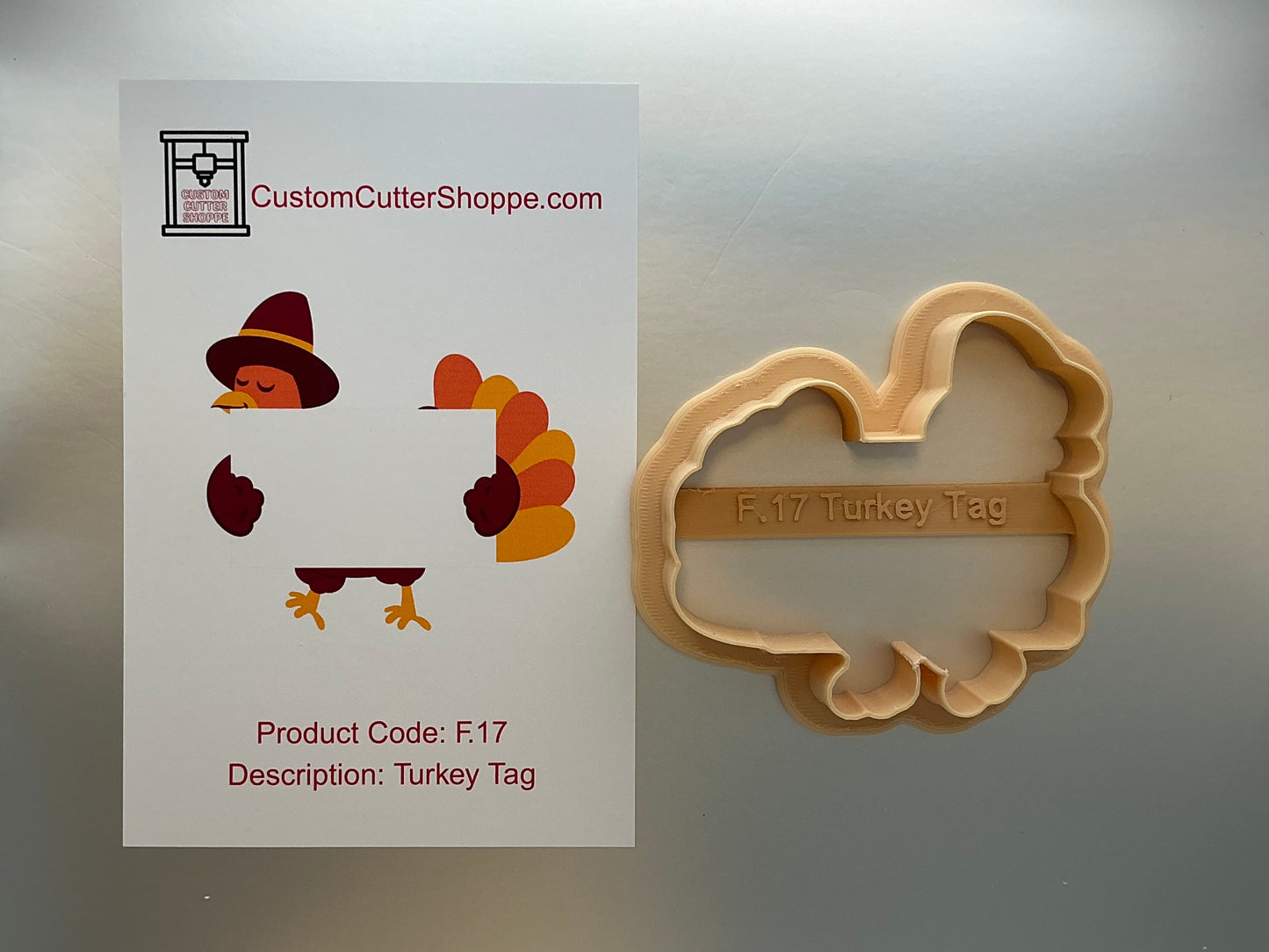 Turkey Name Tag/Plate Cookie Cutter (F.17)
